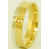 Aliança em Ouro Amarelo e Branco Personalizada